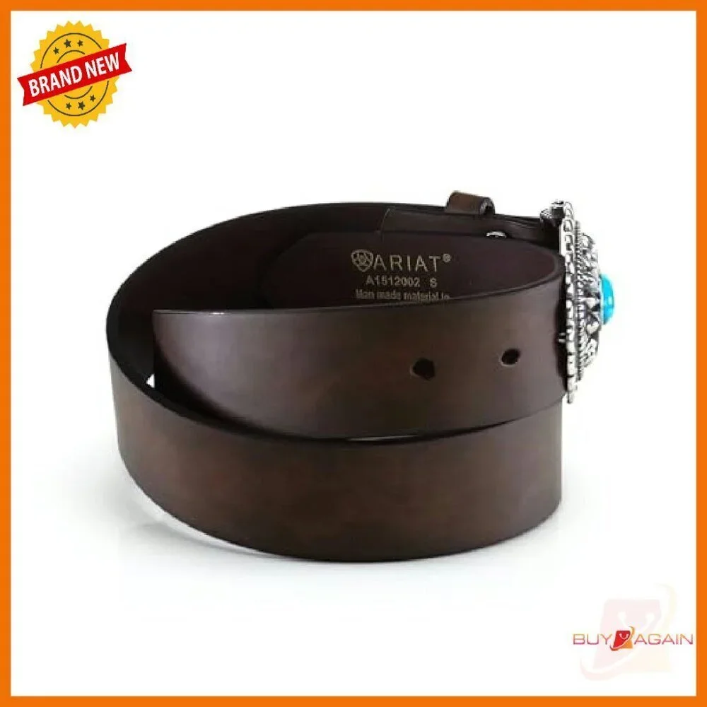 Genuine Leather Belt with Triple Snap Buckle - Women's Small to X-Large